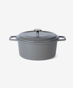 7 QT Enamel Cast-Iron Dutch Oven - Classic Lid - Gray - Final Sale