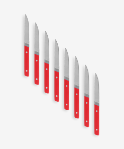 8-Piece Serrated Steak Knives - Red