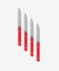 4-Piece Serrated Steak Knives - Red