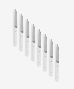 8-Piece Serrated Steak Knives - White