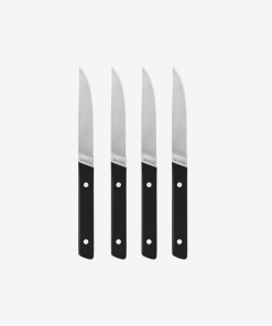 4-Piece Straight-Edge Steak Knives (ACUTO440) - Black