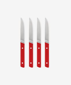 4-Piece Straight-Edge Steak Knives (ACUTO440) - Red
