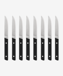 8-Piece Straight-Edge Steak Knives (ACUTO440) - Black