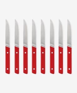 8-Piece Straight-Edge Steak Knives (ACUTO440) - Red